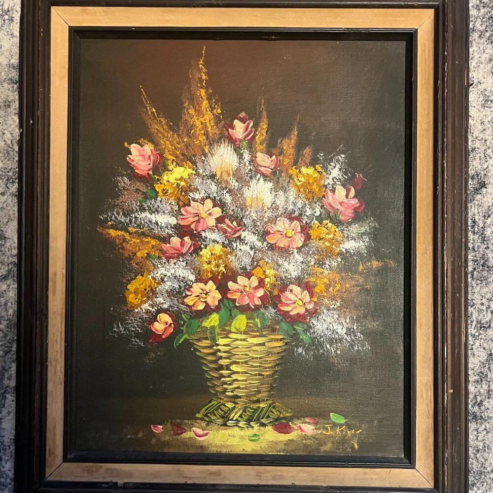 Floral Oil Painting, Signed J. King